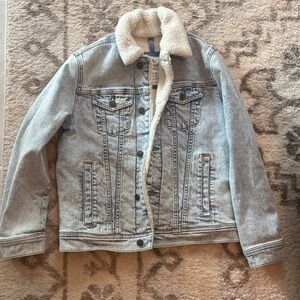 Abercrombie Kids Cream Sherpa Jacket